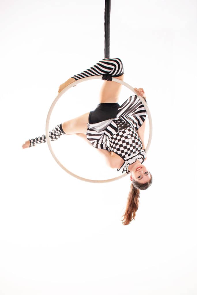 Aerialist performing on lyra