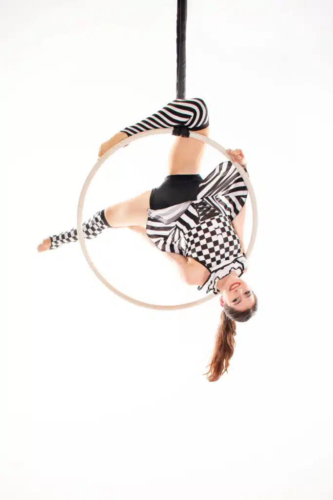 Aerialist performing on lyra