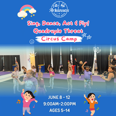 sing, dance, act, and fly camp graphic
